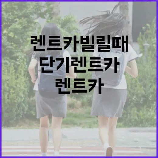 단기렌트카 빌릴 때 손해 덜 보려면 이렇게 확인하세요 - 요약