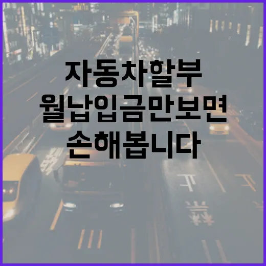 자동차할부계산기 제대로 쓰는 방법, 월 납입금만 보면 손해 봅니다 - 요약