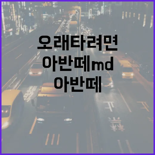 아반떼MD 오래 타려면 이렇게 관리하면 편합니다 - 요약