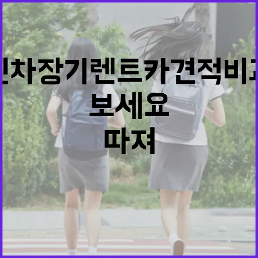 신차장기렌트카견적비교 제대로 하려면 이렇게 따져보세요 - 요약