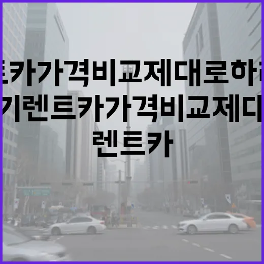 단기렌트카가격비교 제대로 하려면 이렇게 보세요 - 요약