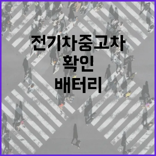 전기차중고차 사려면 배터리부터 충전 습관까지 이렇게 확인하세요 - 요약
