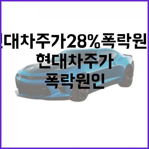 현대차 주가 28% 폭락 원인 보려면 이렇게 보면 됩니다 - 요약