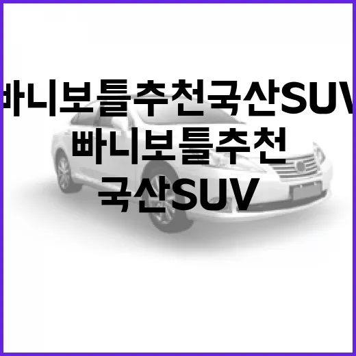 빠니보틀 추천 국산 SUV 고르려면 이렇게 보면 됩니다 - 요약