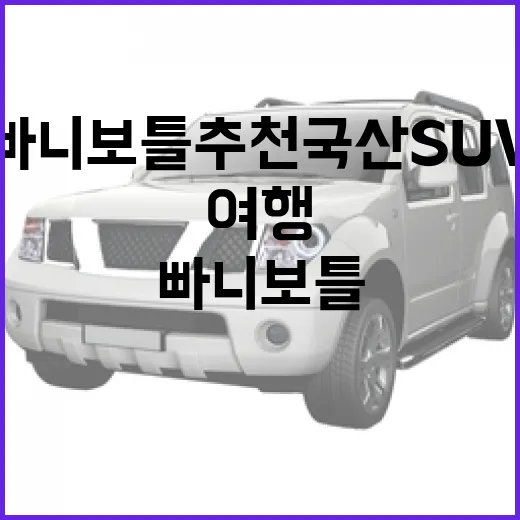 빠니보틀 추천 국산 SUV 찾는 방법, 여행 많이 다니는 사람 기준으로 고르면 이렇게 - 요약