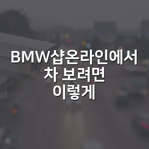 BMW샵온라인에서 차 보려면 이렇게 확인하는 방법 - 요약