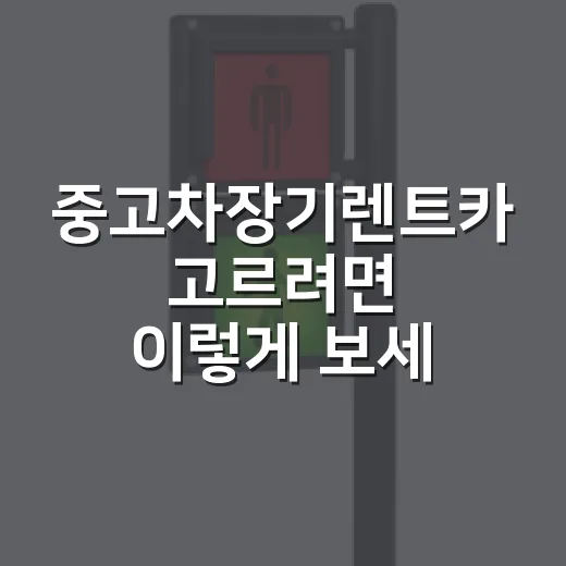 중고차장기렌트카 고르려면 이렇게 보세요, 월 납입료보다 먼저 확인할 것들 - 요약