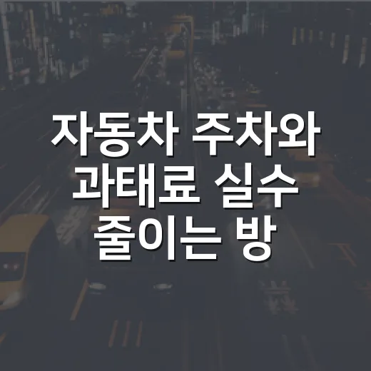 자동차 주차와 과태료 실수 줄이는 방법, 14년 운전자가 챙기는 습관 - 요약