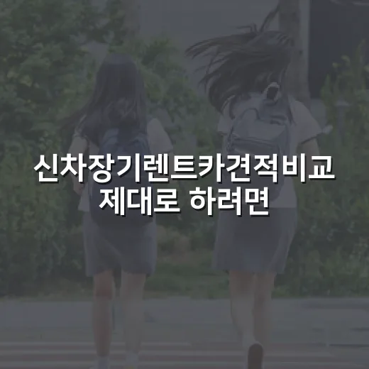 신차장기렌트카견적비교 제대로 하려면 이렇게 보세요 - 요약