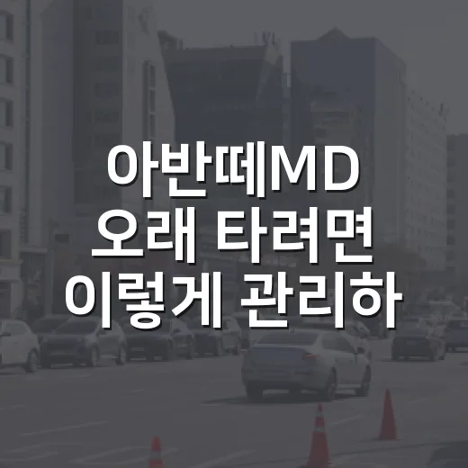 아반떼MD 오래 타려면 이렇게 관리하는 방법 - 요약
