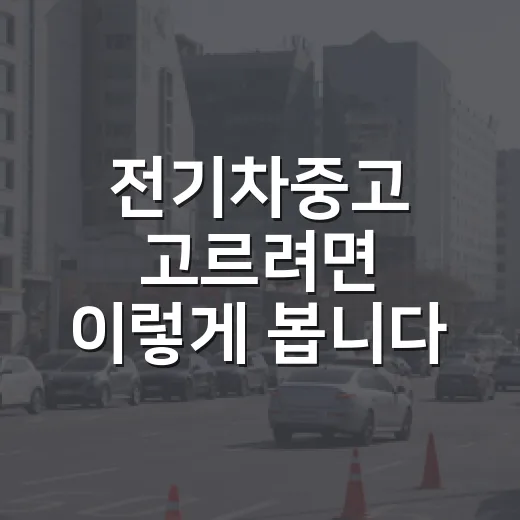 전기차중고 고르려면 이렇게 봅니다, 배터리보다 먼저 확인할 것들 - 요약