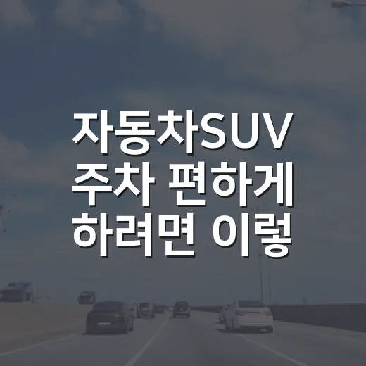 자동차SUV 주차 편하게 하려면 이렇게 잡으면 됩니다 - 요약