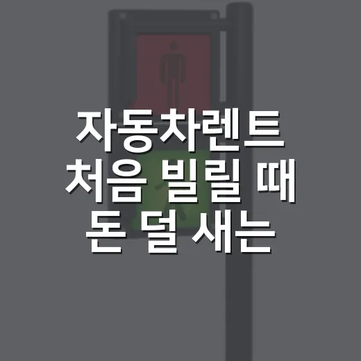 자동차렌트 처음 빌릴 때 돈 덜 새는 방법 - 요약