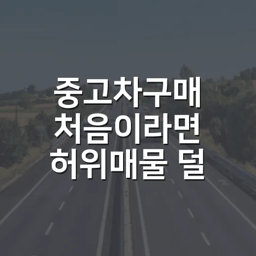 중고차구매 처음이라면 허위매물 덜 당하고 고르는 방법 - 요약