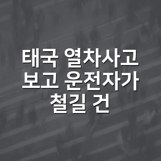 태국 열차사고 보고 운전자가 철길 건널목에서 살아남는 방법 - 요약
