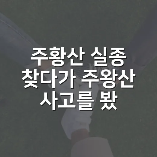 주황산 실종 찾다가 주왕산 사고를 봤다면, 가족 산행 전 이렇게 준비하는 방법 - 요약