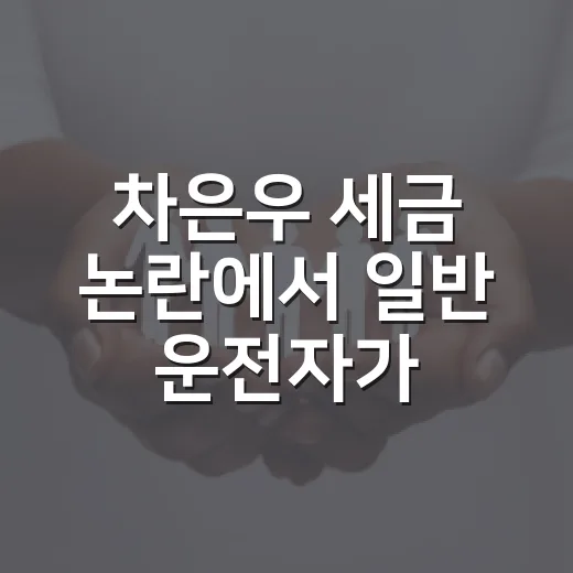 차은우 세금 논란에서 일반 운전자가 세금 실수 피하는 방법 - 요약