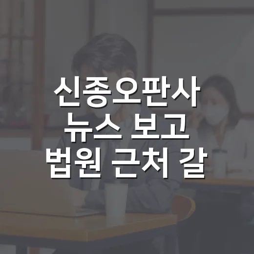 신종오판사 뉴스 보고 법원 근처 갈 때 주차 덜 헤매는 방법 - 요약