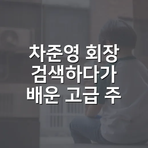 차준영 회장 검색하다가 배운 고급 주거 단지 방문 주차하는 방법 - 요약