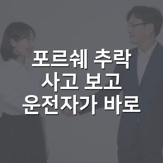 포르쉐 추락 사고 보고 운전자가 바로 챙겨야 할 것들 - 요약