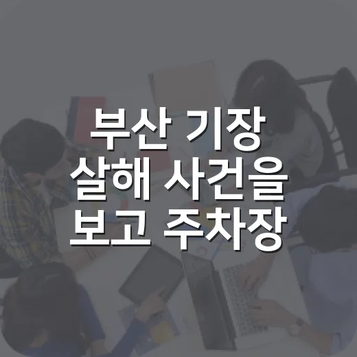 부산 기장 살해 사건을 보고 주차장 동선 지키는 방법 - 요약