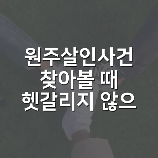원주살인사건 찾아볼 때 헷갈리지 않으려면 이렇게 확인하세요 - 요약