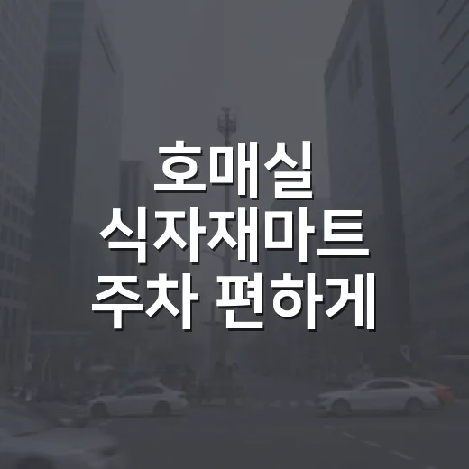 호매실 식자재마트 주차 편하게 하려면 이렇게 움직이면 됩니다 - 요약