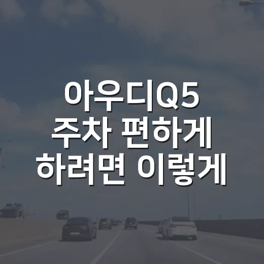 아우디Q5 주차 편하게 하려면 이렇게: 좁은 주차장 실전 기준 - 요약