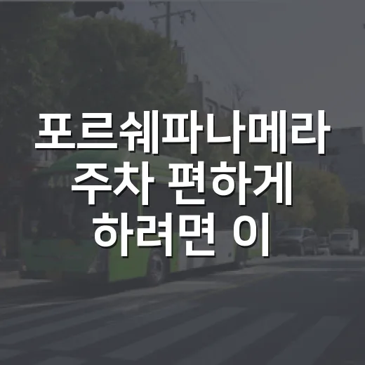 포르쉐파나메라 주차 편하게 하려면 이렇게 잡아야 덜 긁힙니다 - 요약