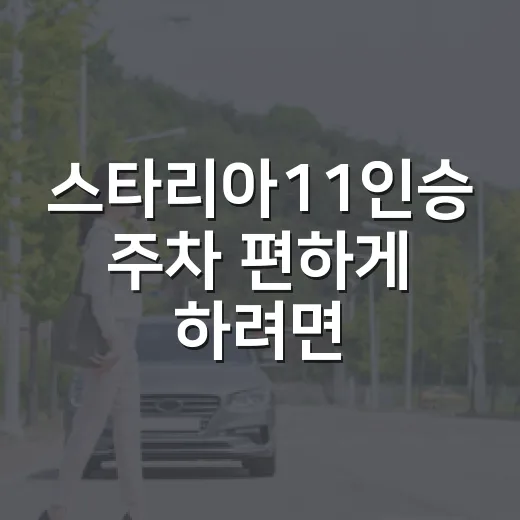 스타리아11인승 주차 편하게 하려면 이렇게 잡으면 됩니다 - 요약