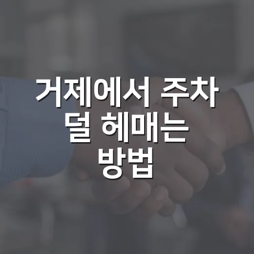 거제에서 주차 덜 헤매는 방법, 여행자도 현지 운전자처럼 움직이려면 이렇게 - 요약