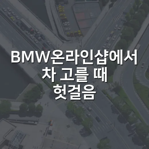 BMW온라인샵에서 차 고를 때 헛걸음 줄이는 방법 - 요약