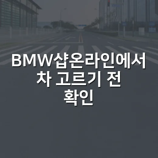 BMW샵온라인에서 차 고르기 전 확인하는 방법 - 요약