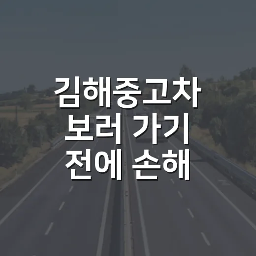 김해중고차 보러 가기 전에 손해 줄이는 방법 - 요약
