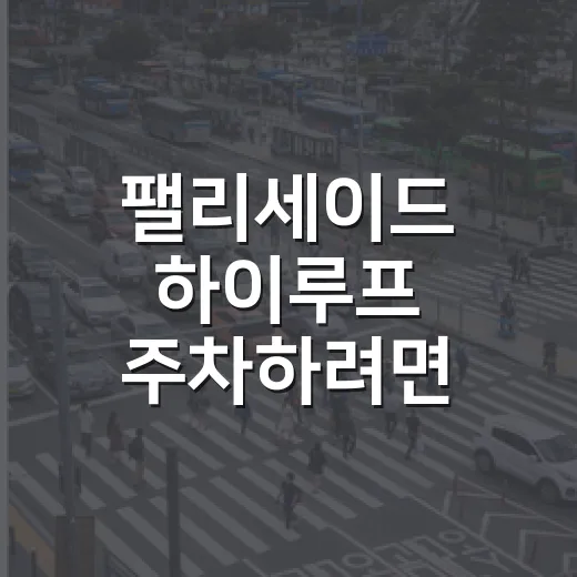 팰리세이드 하이루프 주차하려면 이렇게 봐야 합니다 - 요약