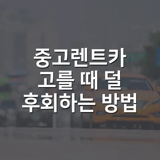 중고렌트카 고를 때 덜 후회하는 방법, 번호판보다 이걸 먼저 봅니다 - 요약