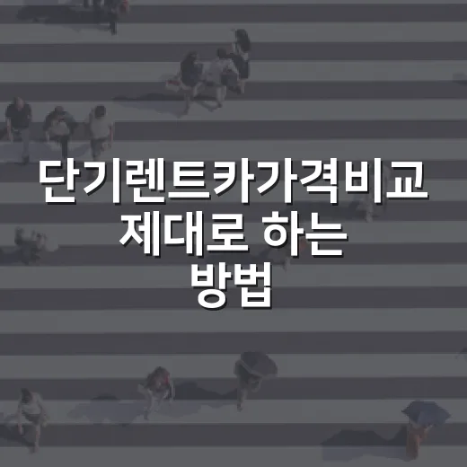 단기렌트카가격비교 제대로 하는 방법, 하루 렌트 전에 꼭 보는 순서 - 요약