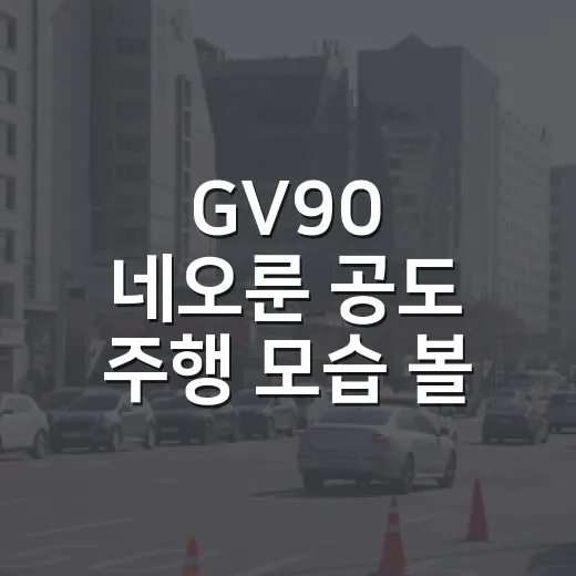 GV90 네오룬 공도 주행 모습 볼 때 놓치지 않는 방법 - 요약