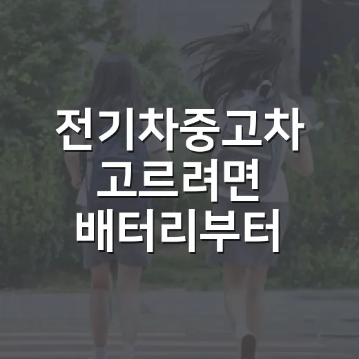 전기차중고차 고르려면 배터리부터 이렇게 확인하는 방법 - 요약
