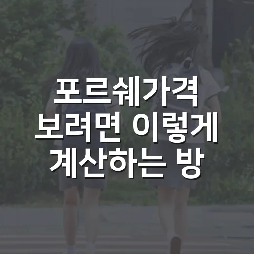 포르쉐가격 보려면 이렇게 계산하는 방법, 차값보다 먼저 보는 현실 비용 - 요약
