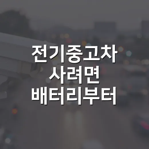 전기중고차 사려면 배터리부터 확인하는 방법 - 요약
