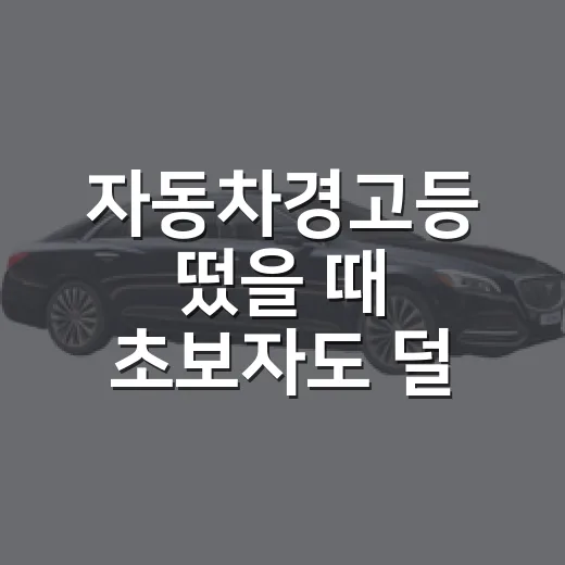 자동차경고등 떴을 때 초보자도 덜 당황하는 확인 방법 - 요약