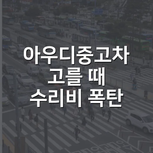 아우디중고차 고를 때 수리비 폭탄 피하는 방법 - 요약