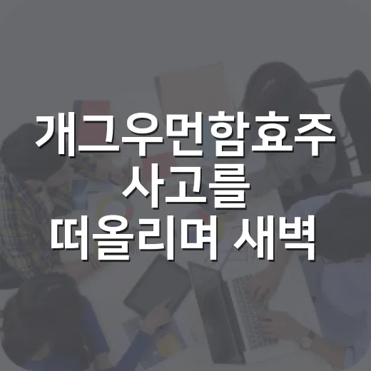 개그우먼함효주 사고를 떠올리며 새벽 귀가길 안전하게 움직이는 방법 - 요약