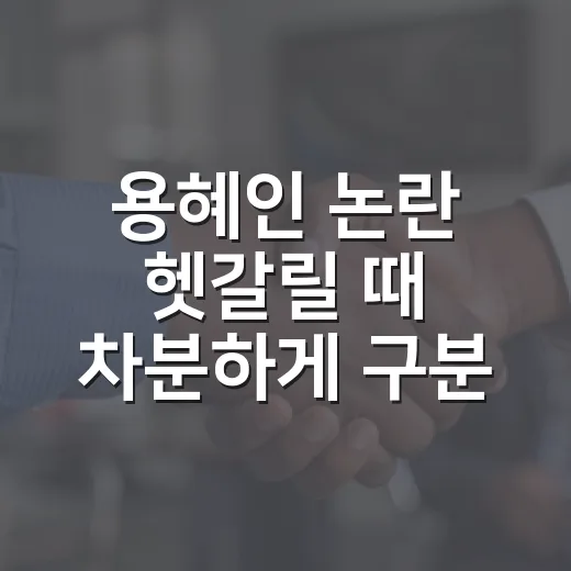 용혜인 논란 헷갈릴 때 차분하게 구분하는 방법 - 요약