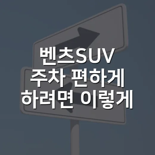 벤츠SUV 주차 편하게 하려면 이렇게 잡아야 덜 긁힙니다 - 요약