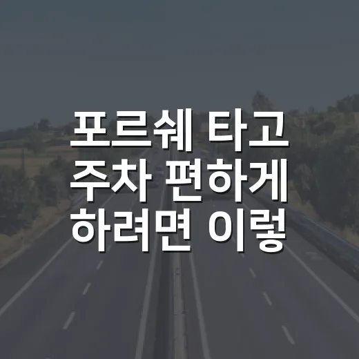 포르쉐 타고 주차 편하게 하려면 이렇게 잡으세요 - 요약