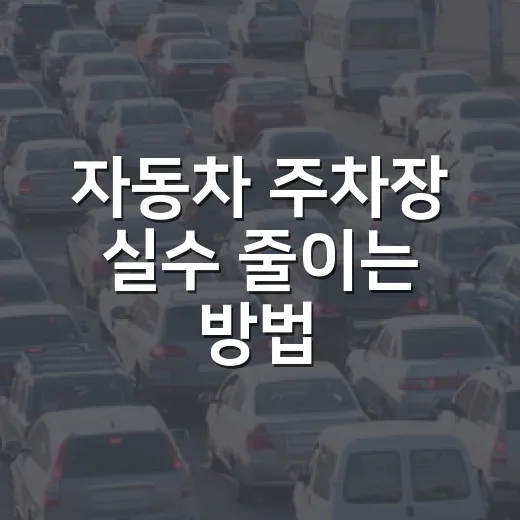 자동차 주차장 실수 줄이는 방법, 과태료 덜 내려고 내가 바꾼 습관들 - 요약