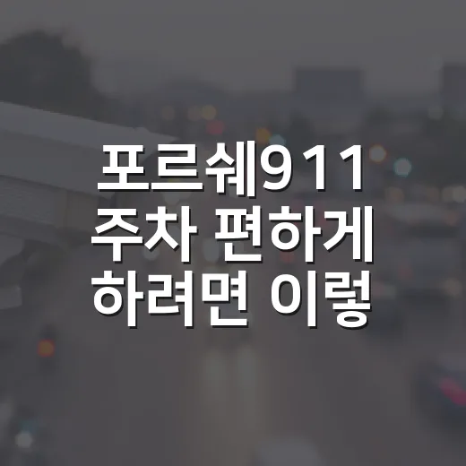 포르쉐911 주차 편하게 하려면 이렇게 잡으면 됩니다 - 요약