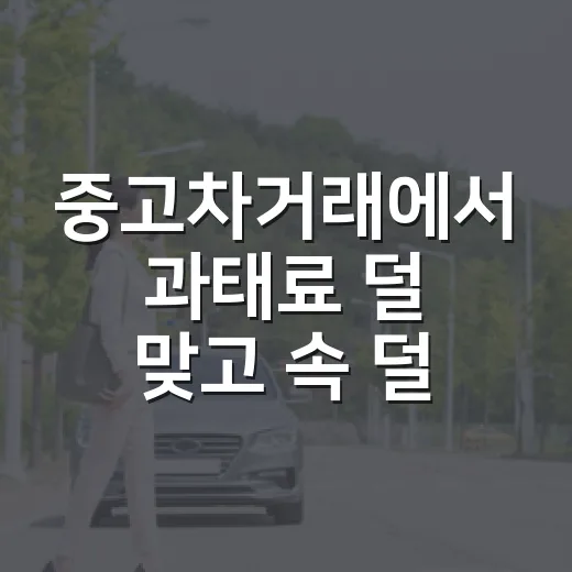 중고차거래에서 과태료 덜 맞고 속 덜 타는 방법 - 요약
